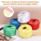 2Roll Polyester Nylon Plastic Rope Twine 100m/328ft Cord Yellow