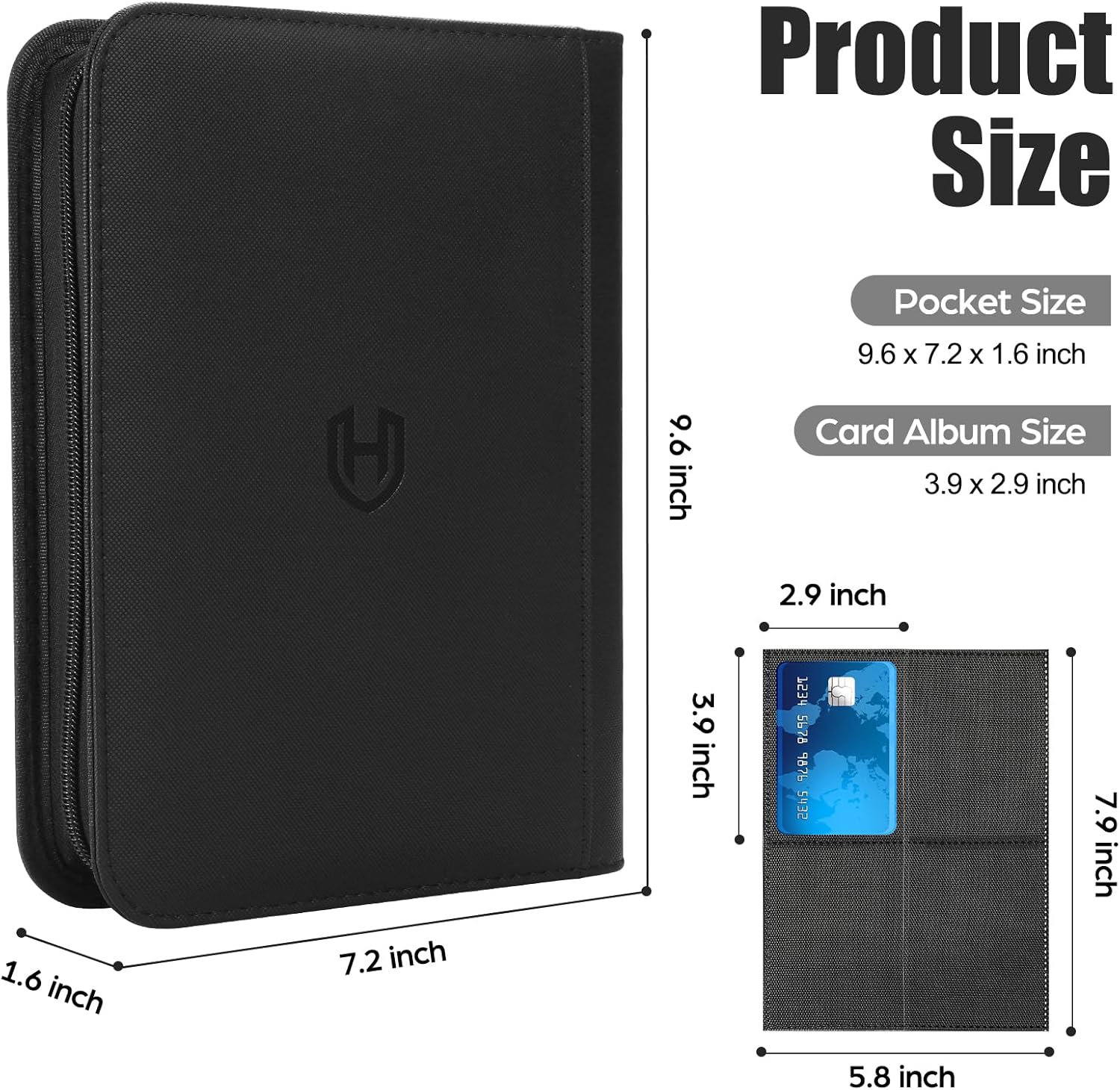 4 Pocket Card Binder with Zipper, 288 Pockets Trading Card Binder Book | Premium PU Cover, Side Loading, Ringless