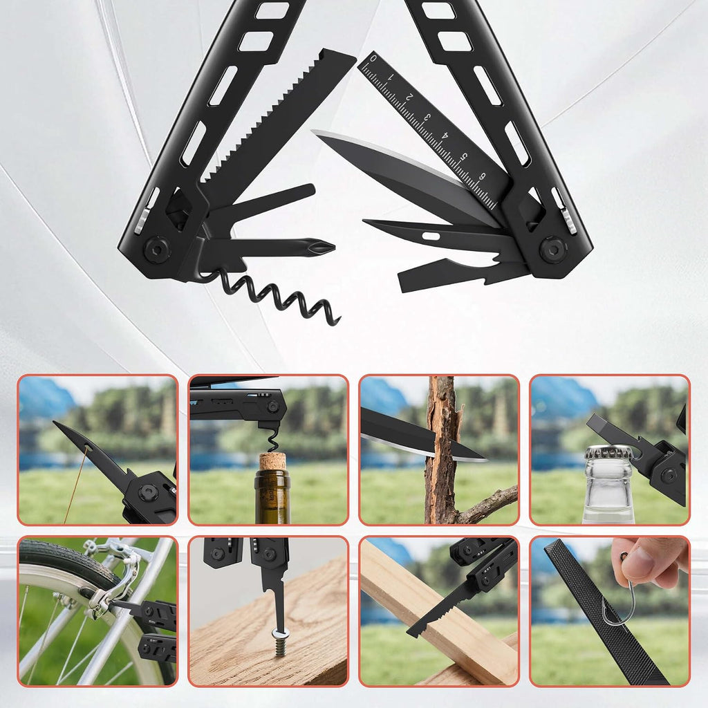 Multitool 17-in-1 Stainless Steel Multi Tool with Pocket Knife Needle Nose Pliers Bottle Opener Screwdriver