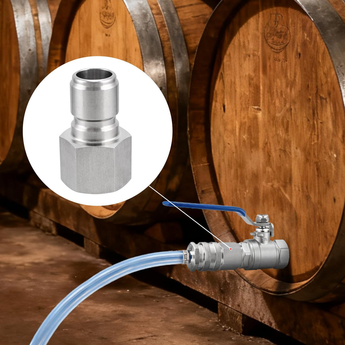 Stainless Steel Male Quick Disconnect,Female NPT 1/2" Homebrewing Quick Connector 2 Pack
