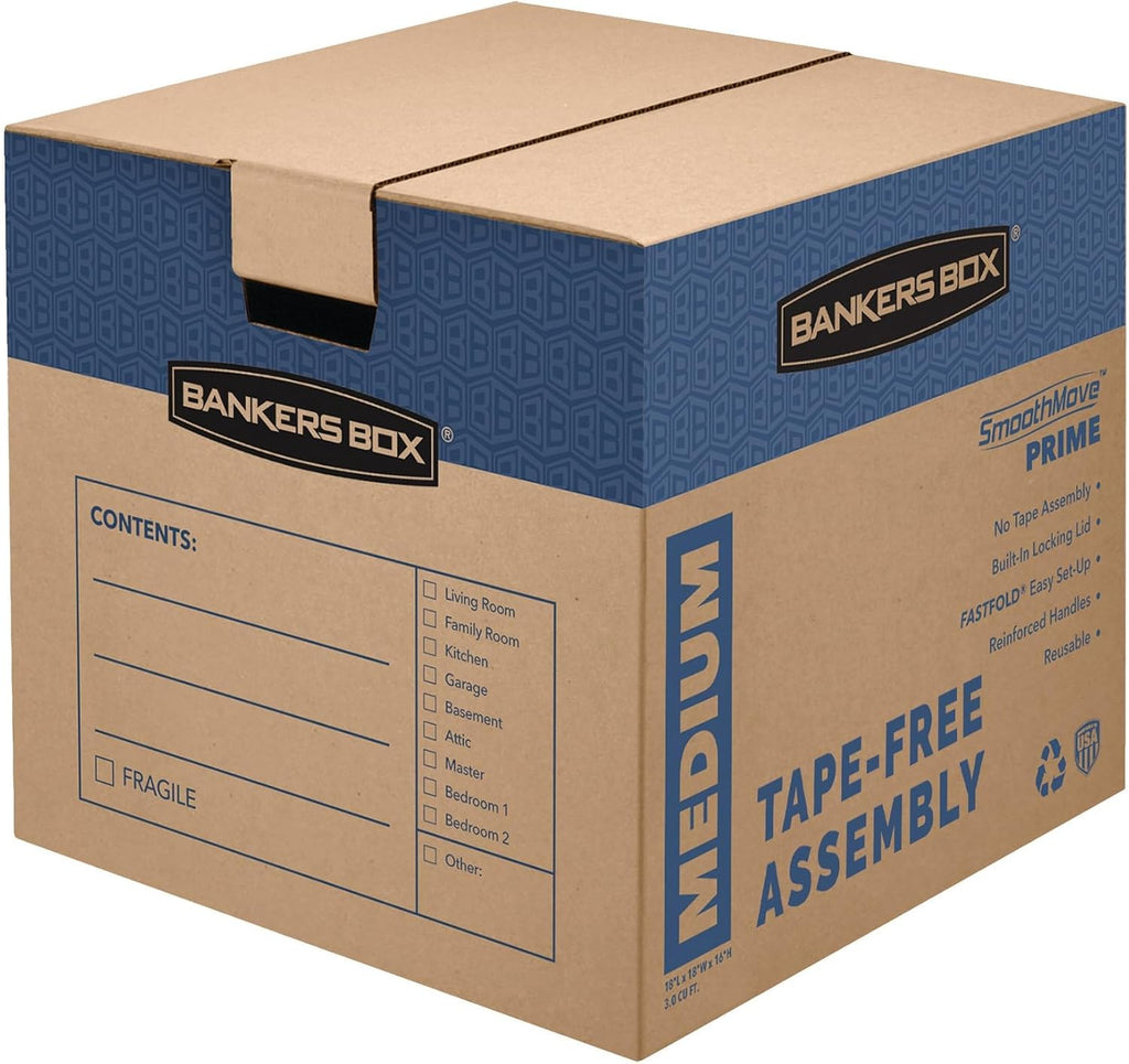 8-Pack Medium Prime HD Moving Boxes with Reinforced Handles