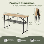68.5" Adjustable Workbench, Heavy Duty Folding Work Table with Wheels, Workshop Tool Bench 2000 LBS, Metal with