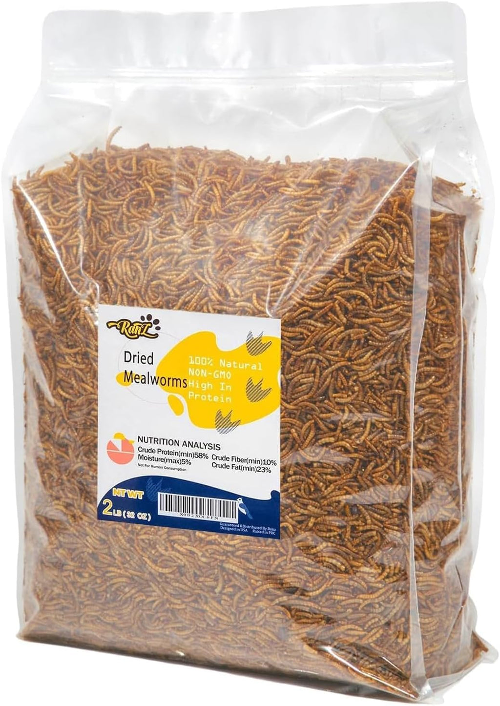 2LB Dried Mealworms for Chickens & Wild Birds, Chicken Food