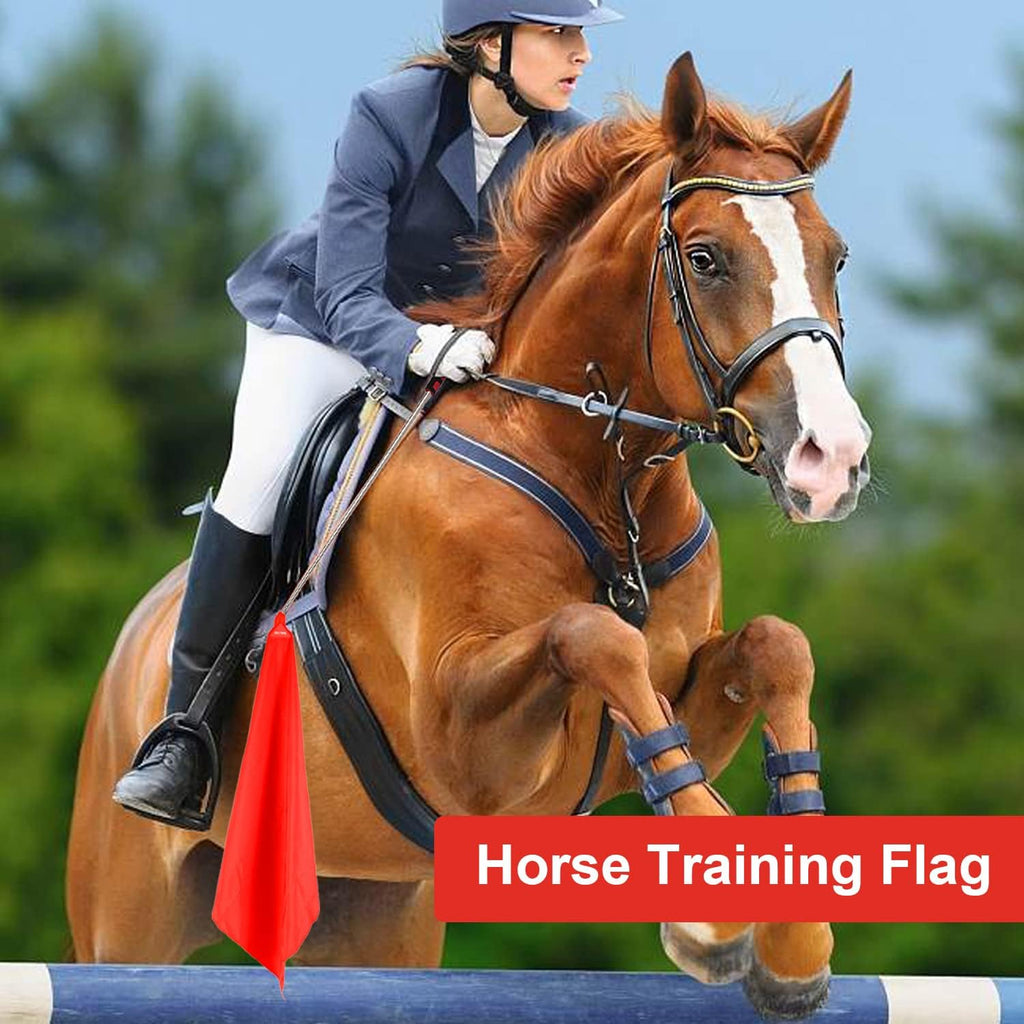 Horse Training Flag Equipment 5 Pcs with 1Pcs Telescopic Flag Pole Lunge Whip Stick for Horsemanship Supplies