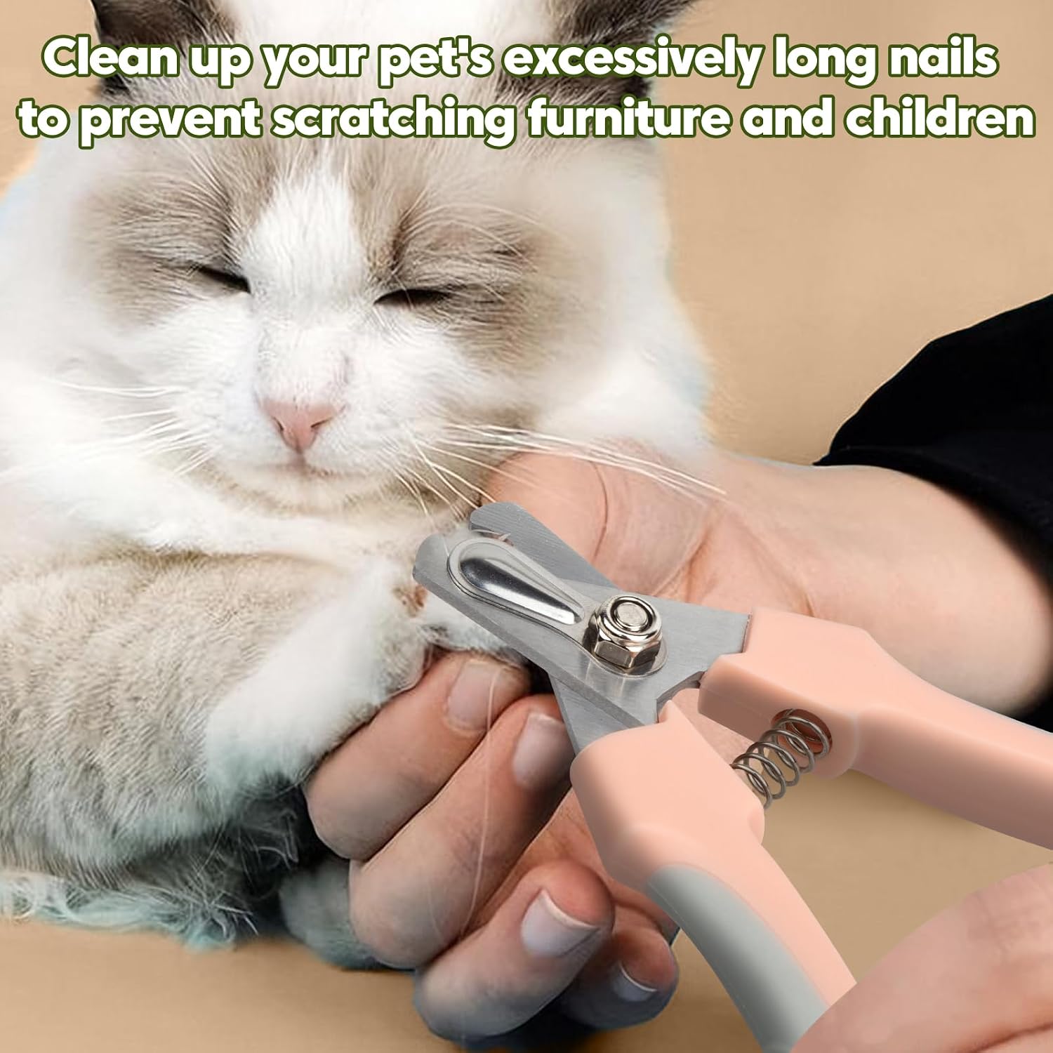 Self-Cleaning Cat Brush for Shedding with Cat Nail Clipper 2-Piece Set for Pets That Shed a Lot or Have Overgrown