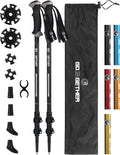 Aluminum Trekking Poles - Quick Adjustable Locks, Comfort Handle, Padded Strap, Snow Baskets - Walking Sticks