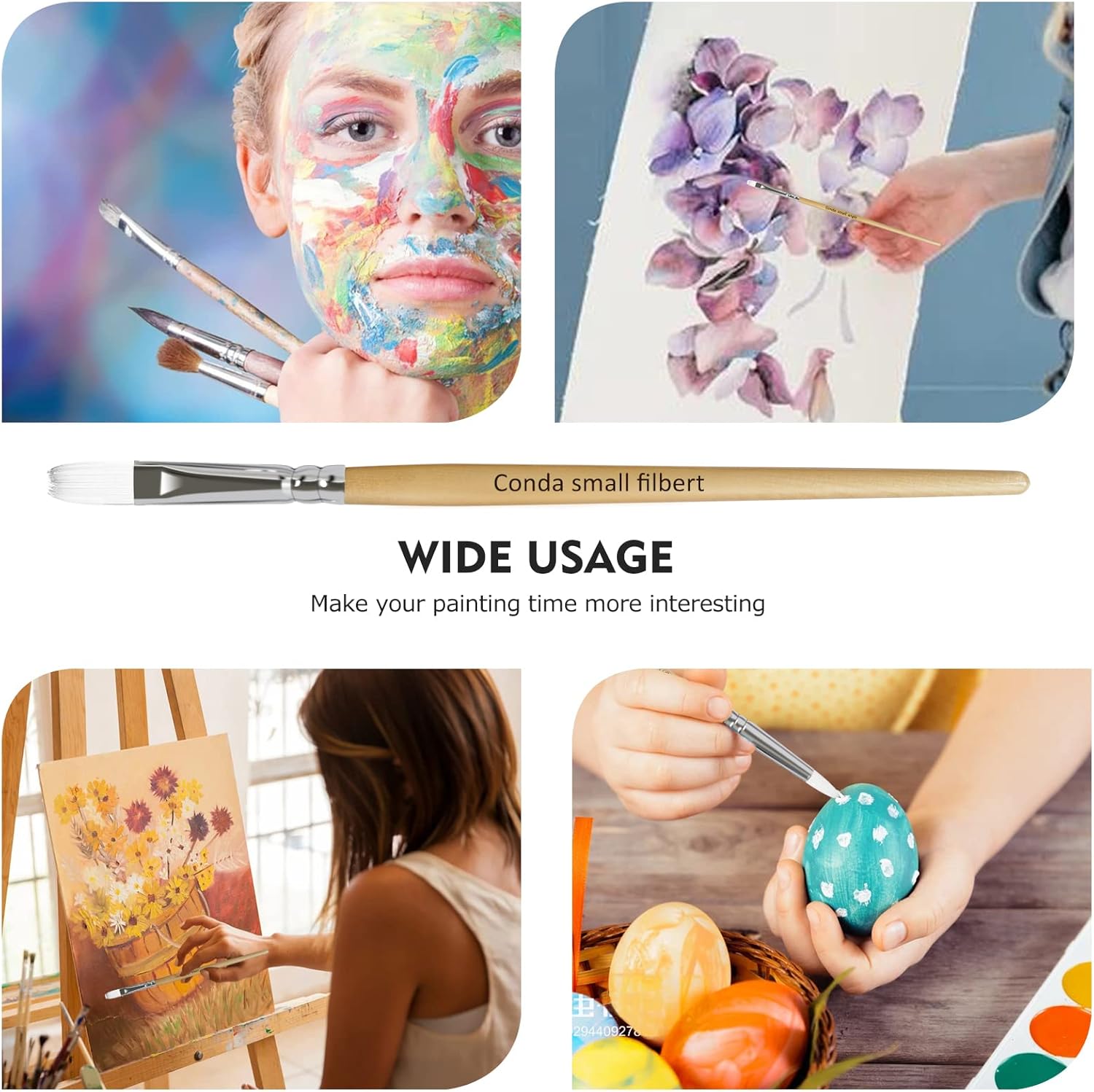 Paint Brushes Set of 24 Different Shapes Professional Painting Brushes for Oil, Acrylic Canvas and Watercolor