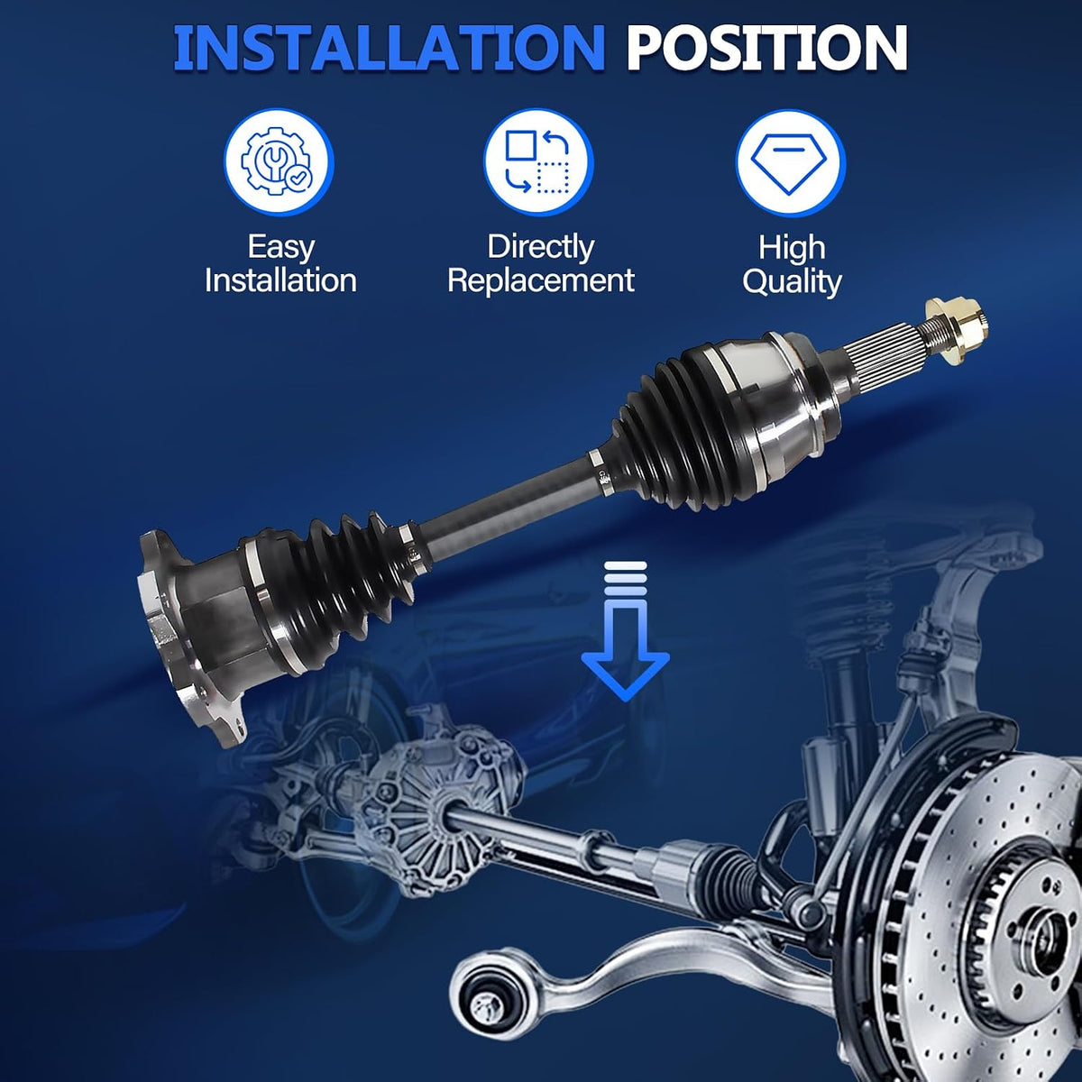 Maxfavor CV Axle Front Pair Fit for 1999-2006 Chevy Silverado 1500 CV Axles