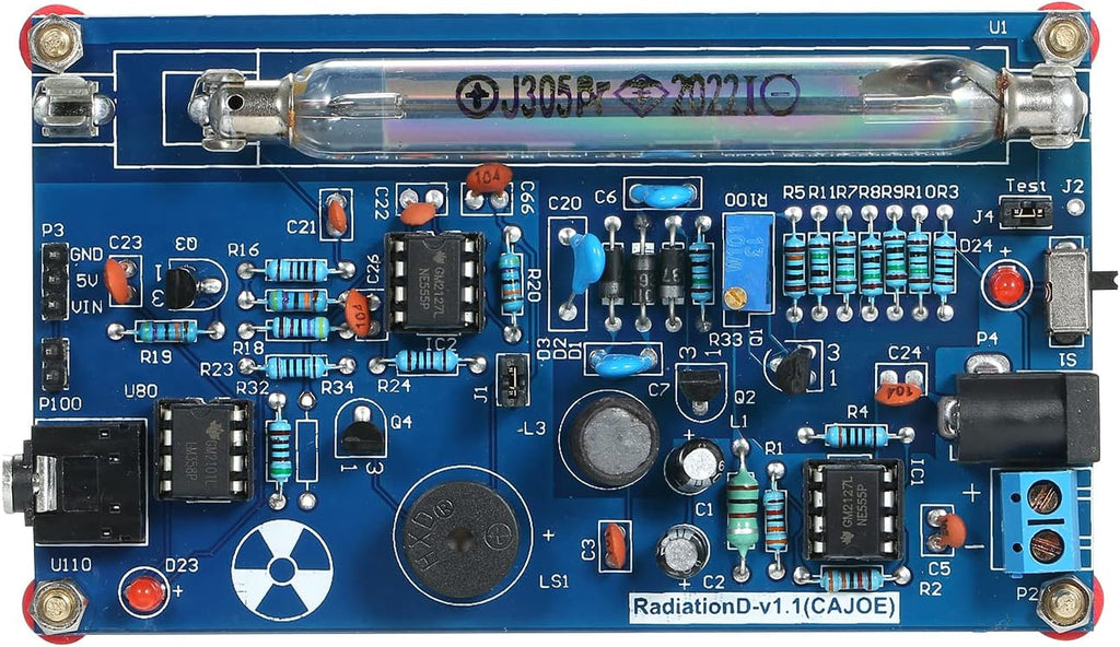 Assembled DIY Geiger Counter Kit, DIY Nuclear Radiation Detector Kit with Miller Tube, Portable Geiger Counter