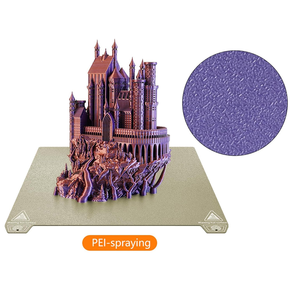 Double-Sided Textured PEI Sheet 235x235m,3D Printe Build Plate Spring Steel Print Bed (no Magnetic Base) for Creality
