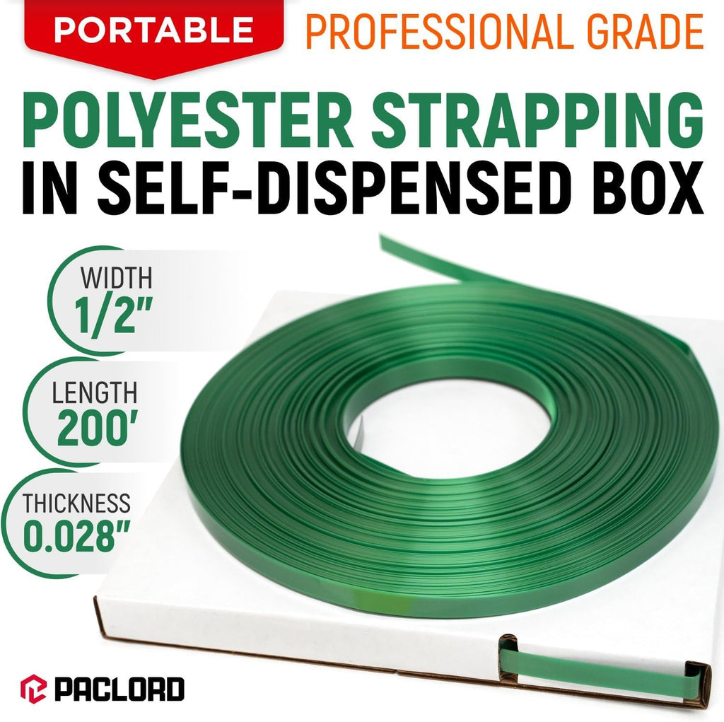 1/2" x 200' Polyester (PET) Strapping in Portable Self-Dispensed Box