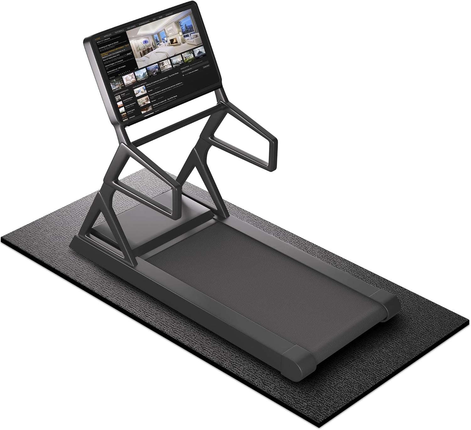 Treadmill Mat for Hardwood Floor Carpet 7'x3'/6'x3'/6'x2.5'/4'x2' | 6mm Thick Exercise Equipment Gym Mat, Compatible