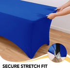 6-Pack Royal Blue Spandex Tablecloths for 6ft Rectangle Tables