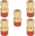 5PCS Brass DOT 3/8" Tube x 3/8"NPT Compression Union Nylon Tubing
