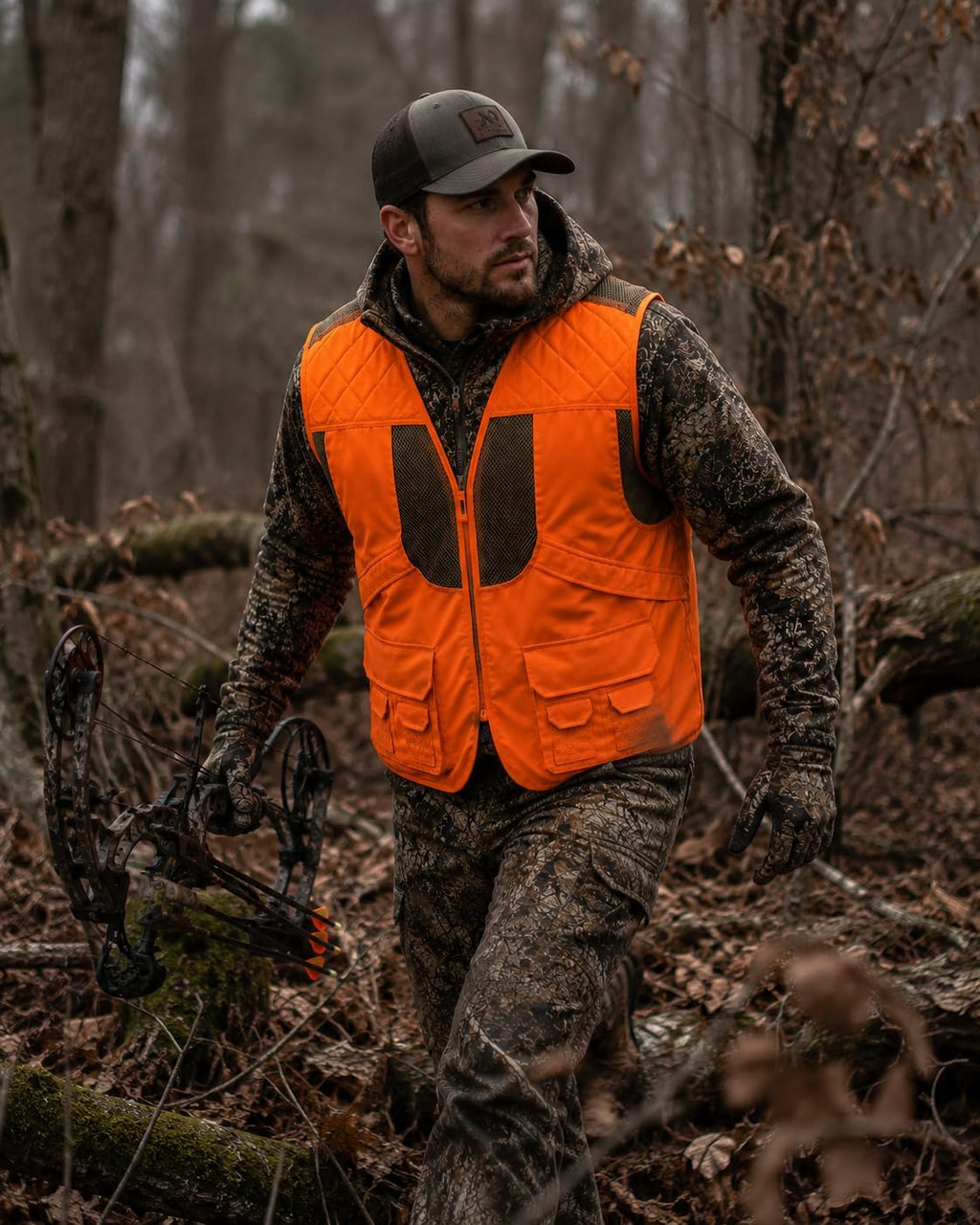 Men's Upland Deluxe Blaze Orange Front Loader Hunting Vest | Blaze orange men's hunting vest with mesh lining