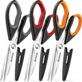 Kitchen Scissors 3 Pack, Heavy Duty All Purpose Kitchen Shears for Food and Packaging, Stainless Steel Food Scissors