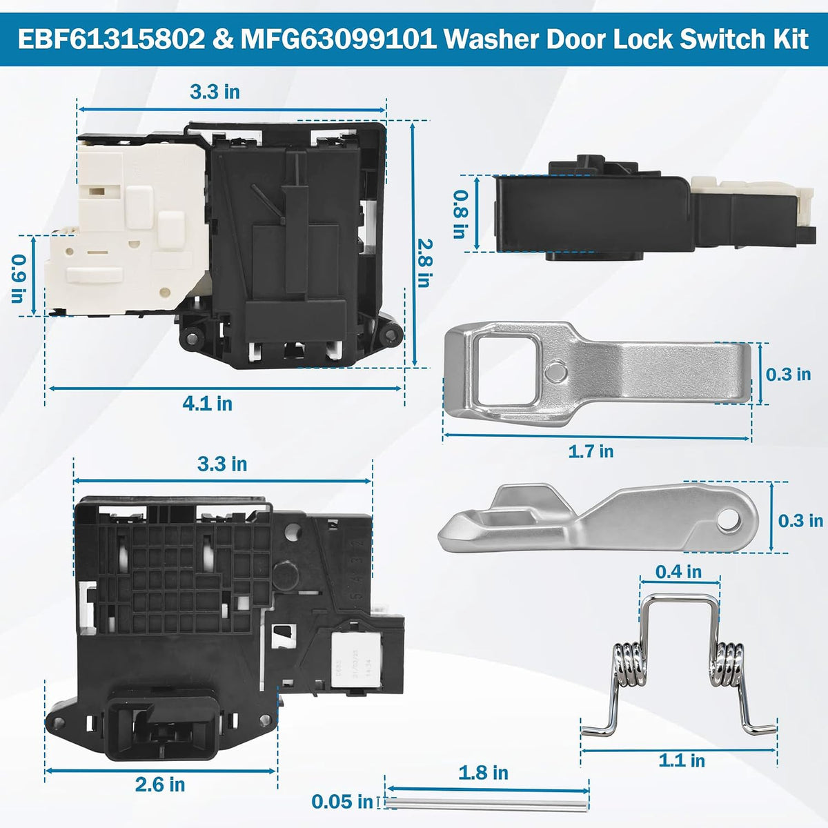 BigHead EBF61315802 Washer Door Lock Switch & MFG63099101 Door Lock Strike