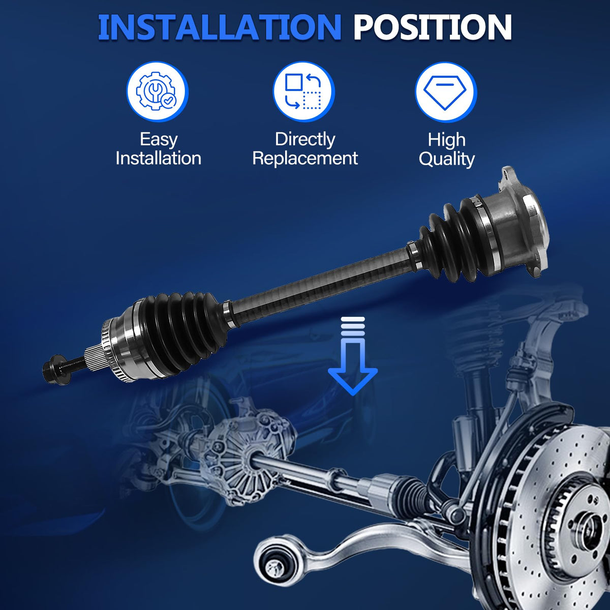 MAXFAVOR CV Axle Front Fit for VW Passat 1998-2003 2004 2005