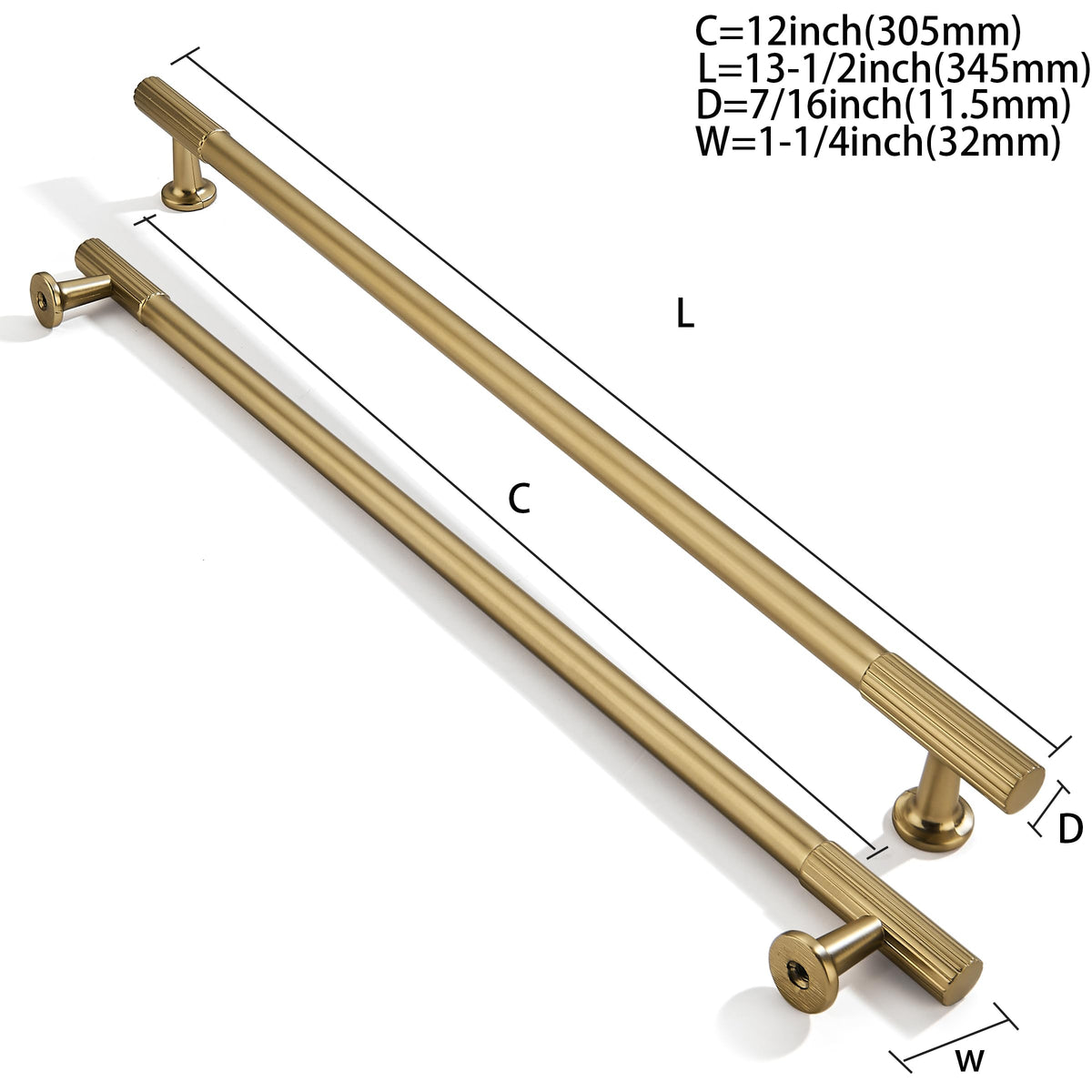 2-Pack 12 Inch Hole Center Champagne Bronze Cabinet Pulls Solid Heavy Duty Cabinet Pull is Suitable for Drawers