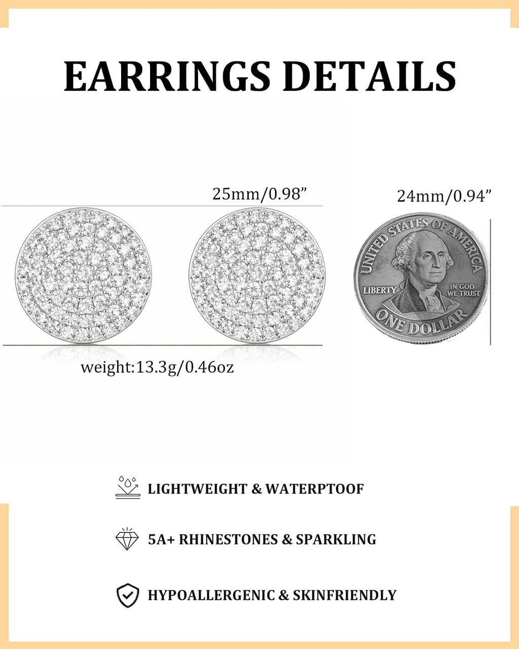 Statement Hypoallergenic Stud Earrings for Women Luxury Prom Jewelry Rhinestone Earrings for Women Sparkly Aretes