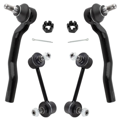BOXI (Set of 4) Front Stabilizer Sway Bar End Links + Outer Tie Rod Ends fit for Mazda CX-7 2007 2008 2009 2010 2011 2012 / Replaces ES800600 ES800601 K80157 K80158