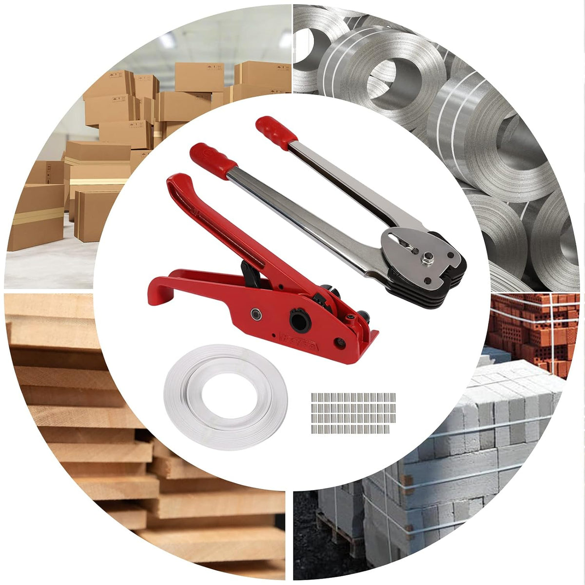 Pallet Packaging Strapping Banding Kit Strapping Packing Machine Kit Poly Strapping Kit with Poly Strapping Tensioner
