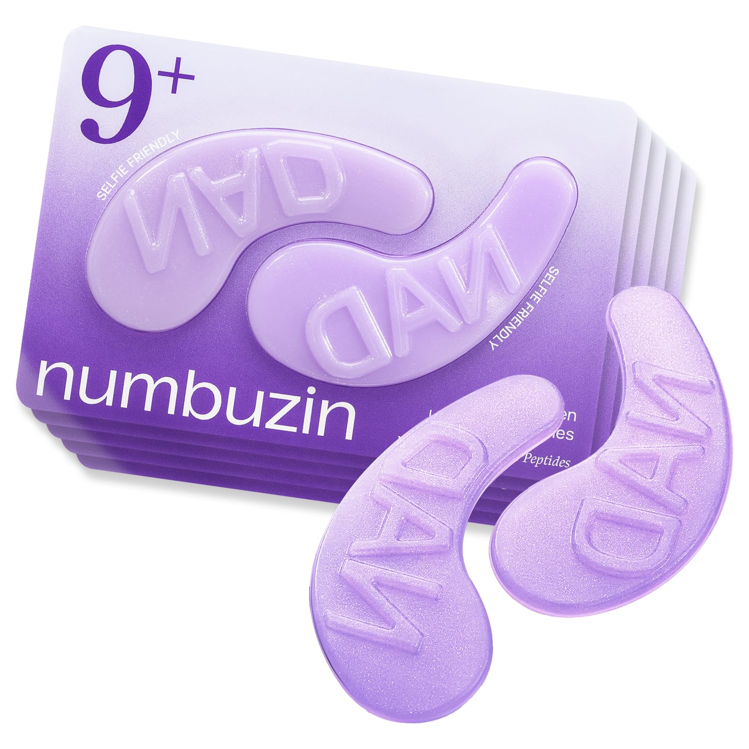 No.9 Eye Patches, NAD+ Collagen Jelly Eye Masks with Peptides, Caffeine & Niacinamide, Cooling Under Eye Patches for