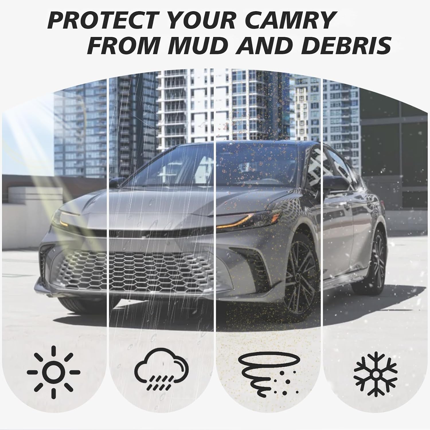 Mud Flaps for 2025 2026 Toyota Camry LE, XLE (Not for SE/XSE) | Accessories Splash Guards Wheel & Tire Mudguards