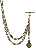 Handmade in the UK Bronze Colour Albert Pocket Watch Chain With Hollow Pendant