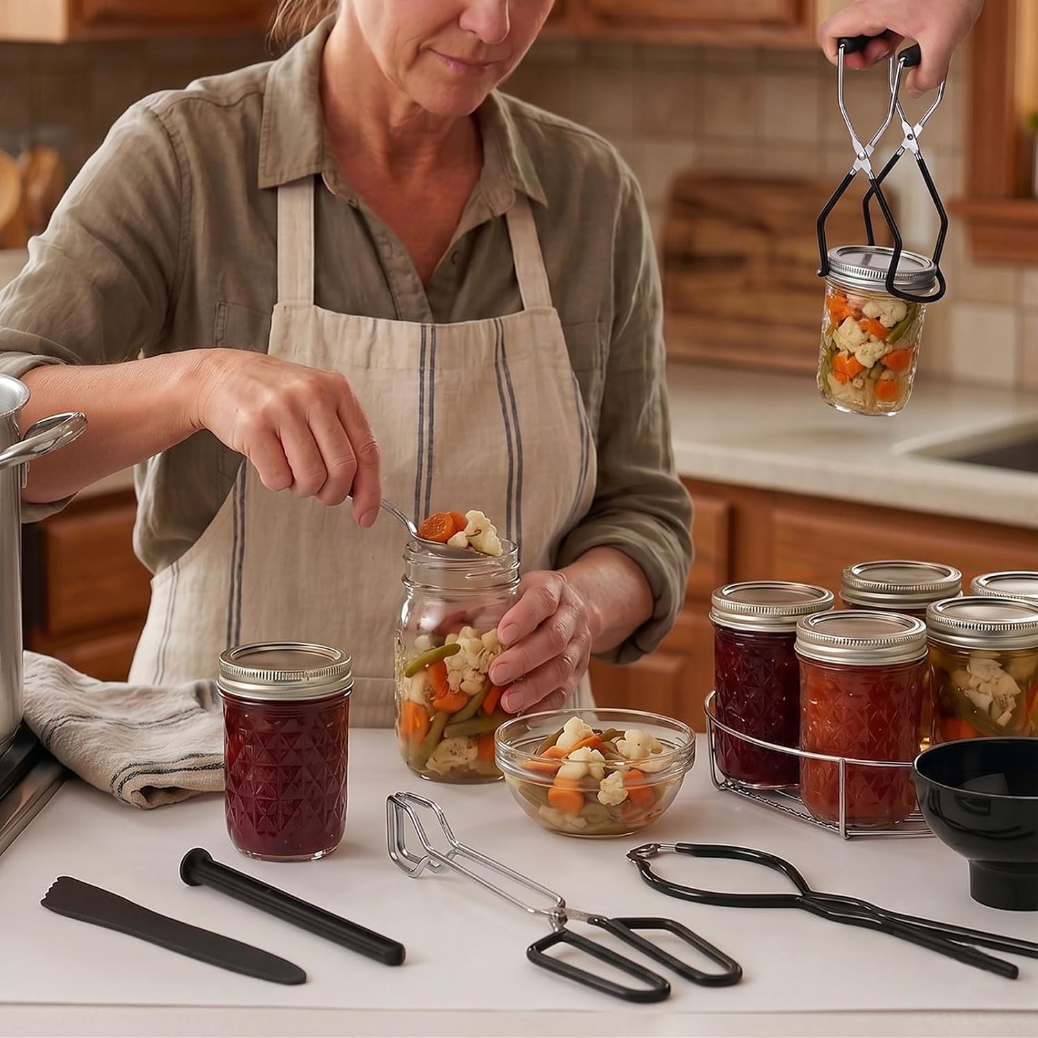 Canning Supplies Starter Kit Canner Tools for Water Bath and Pressure Canning Utensil Set includes Jar Lifter, Tongs