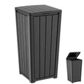 32 Gallon Outdoor Trash Can with Lid, Waterproof Garbage Can Bin | Resin Waster Container Bin For Patio, Garden