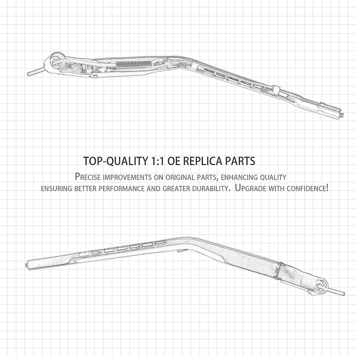 Front Left Windshield Wiper Arm Kit Fits Compatible with Chevrolet GMC 2007-2020 Cheyenne Silverado Sierra 1500 2500