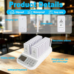 Restaurant Pager System,Social Distancing Buzzer 20 Pagers(White)