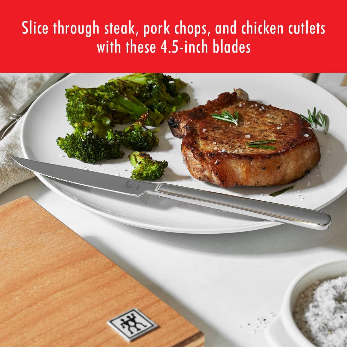 Ultra-Sharp Steak Knives Set of 8 with Wood Gift Box