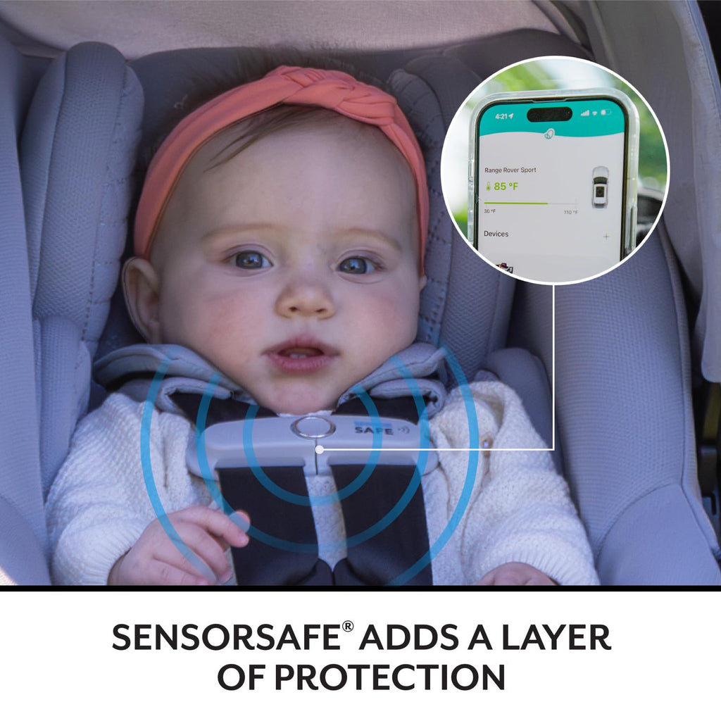 Revolve180 LiteMax NXT Rotating Preemie and Infant Car Seat | w/ SensorySoothe, Green & Gentle Fabric, SensorSafe