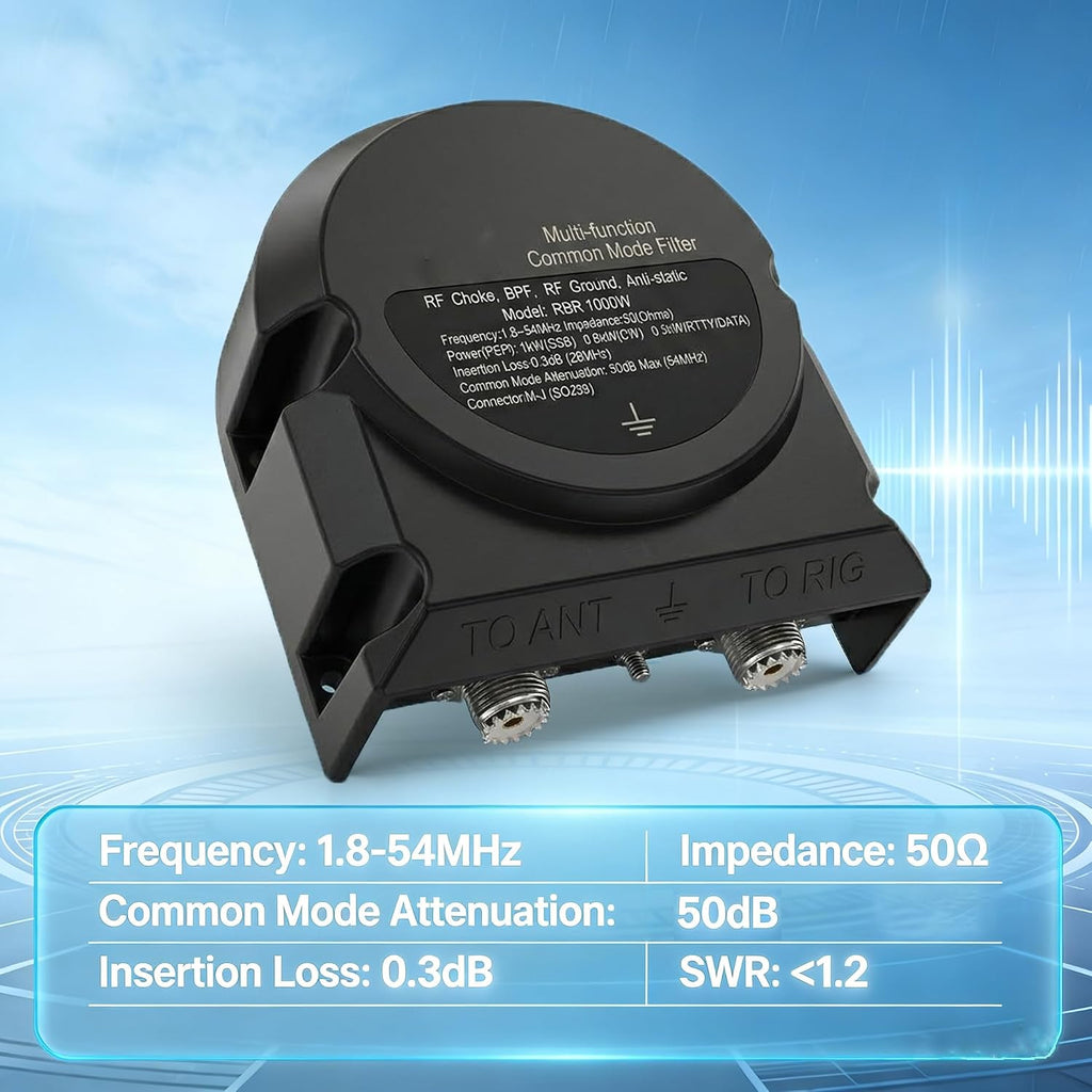 1000W Shortwave Common Mode Filter 1.8-54MHz RFI Choke