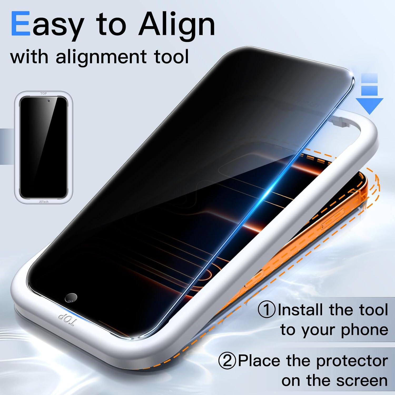 Privacy Screen Protector for iPhone 17 Pro Max 6.9-Inch, Anti-Spy Tempered Glass Film with Easy Installation Tool