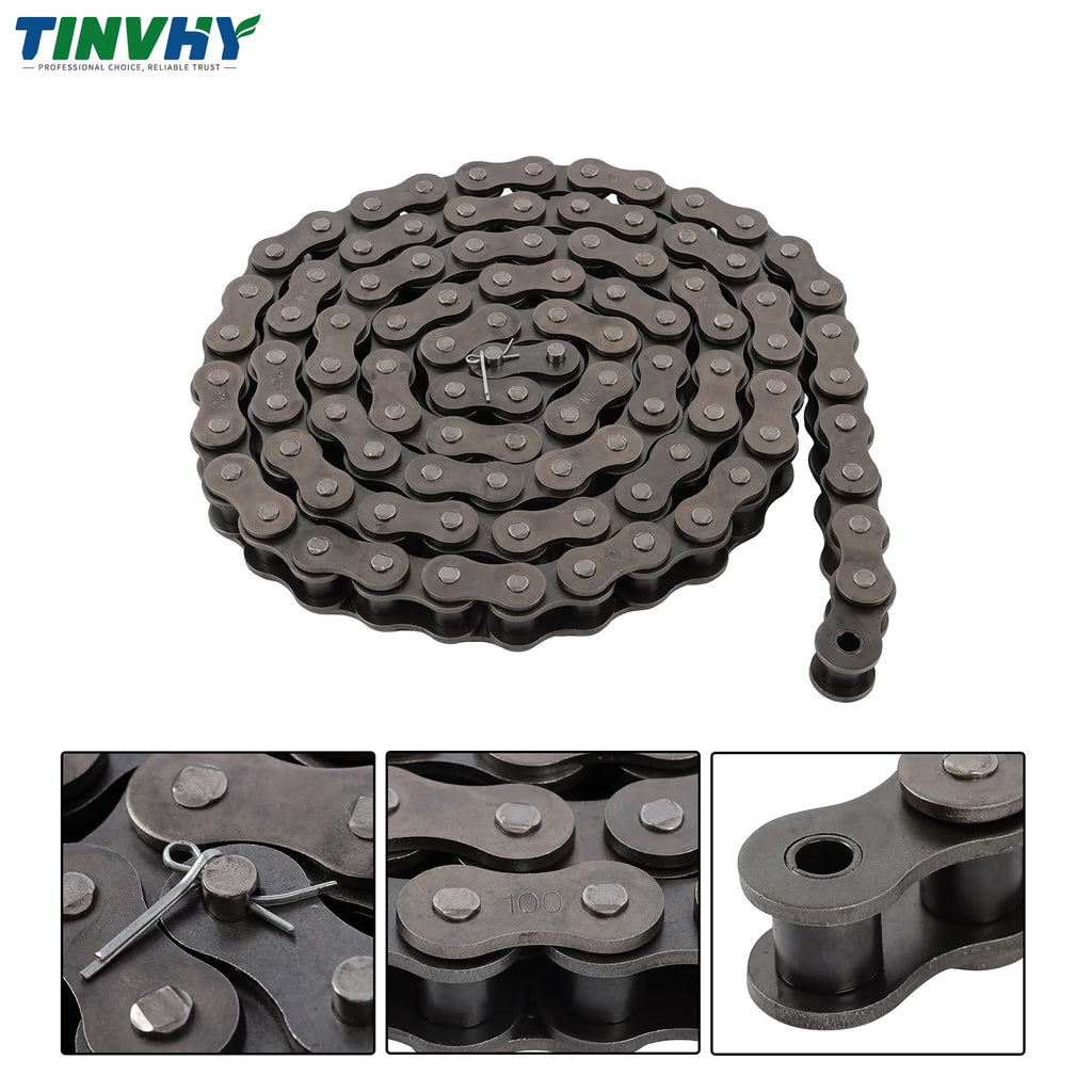 TINVHY 100 Roller Chain 10 Ft Kit with Connecting Links