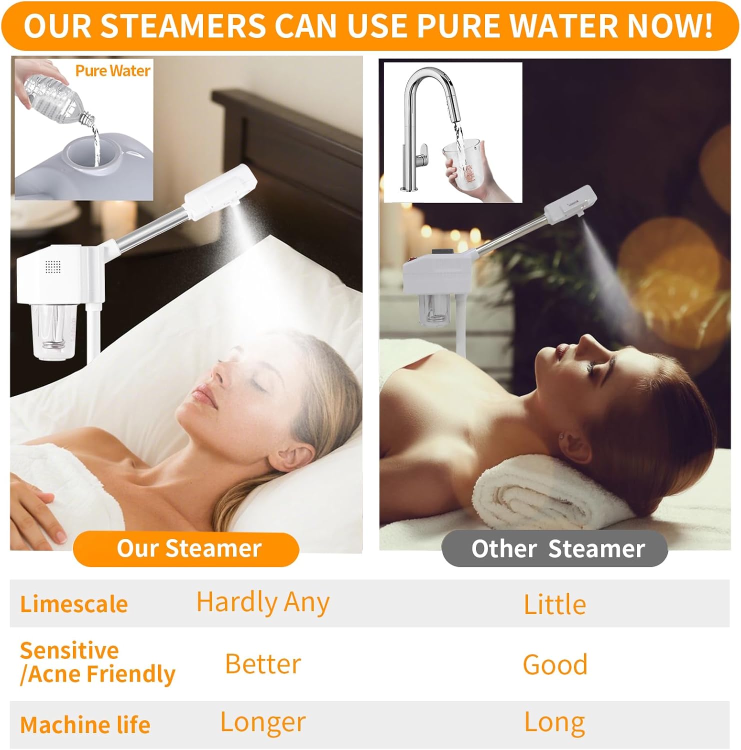 Professional Facial Steamer, Hot Mist Spray, Vaporizador Facial Steamer for Esthetician, Height Adjustable, SPA at