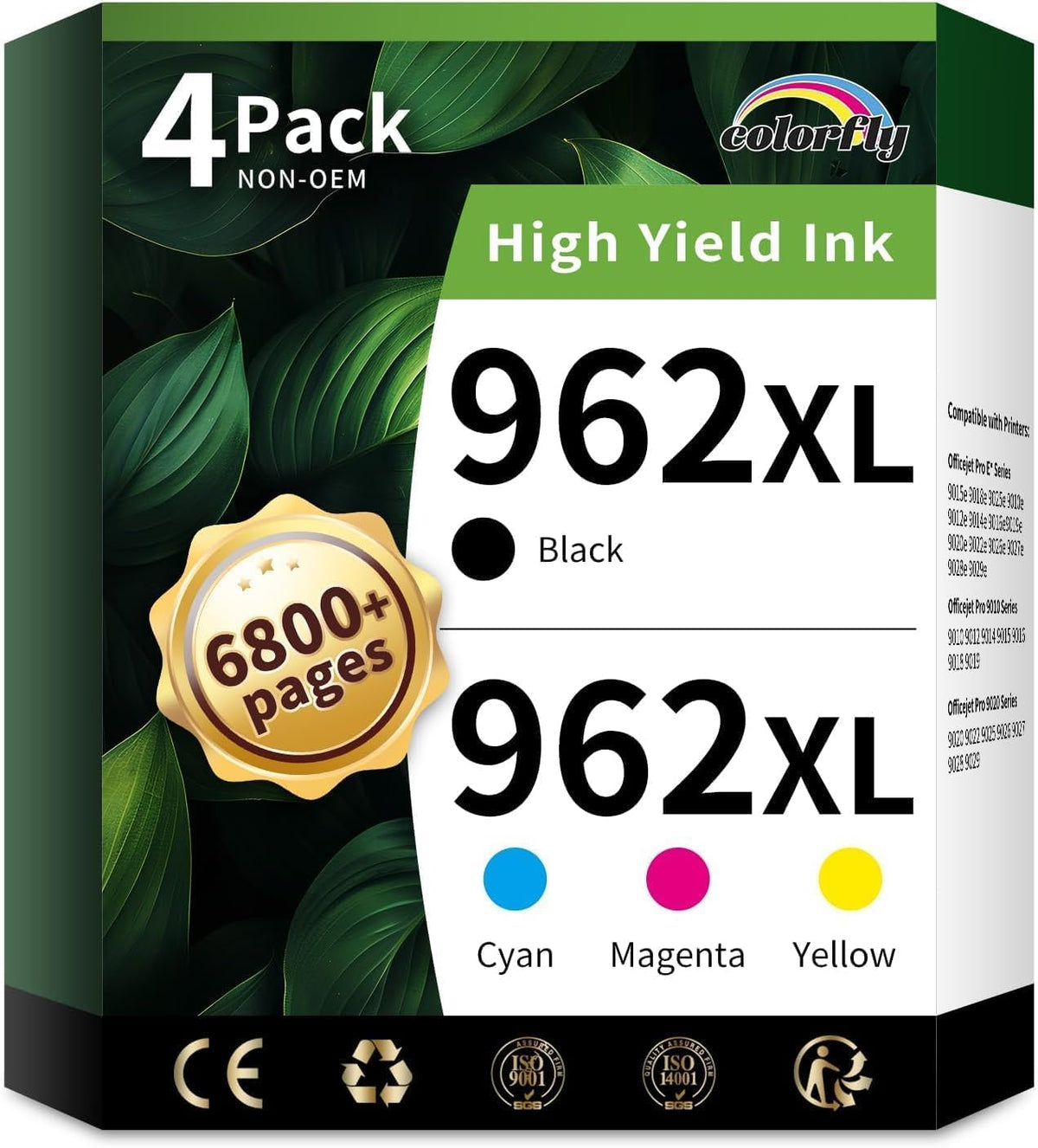 962XL 962 Ink Cartridges Combo Pack Replacement for HP 962XL (4 Pack)