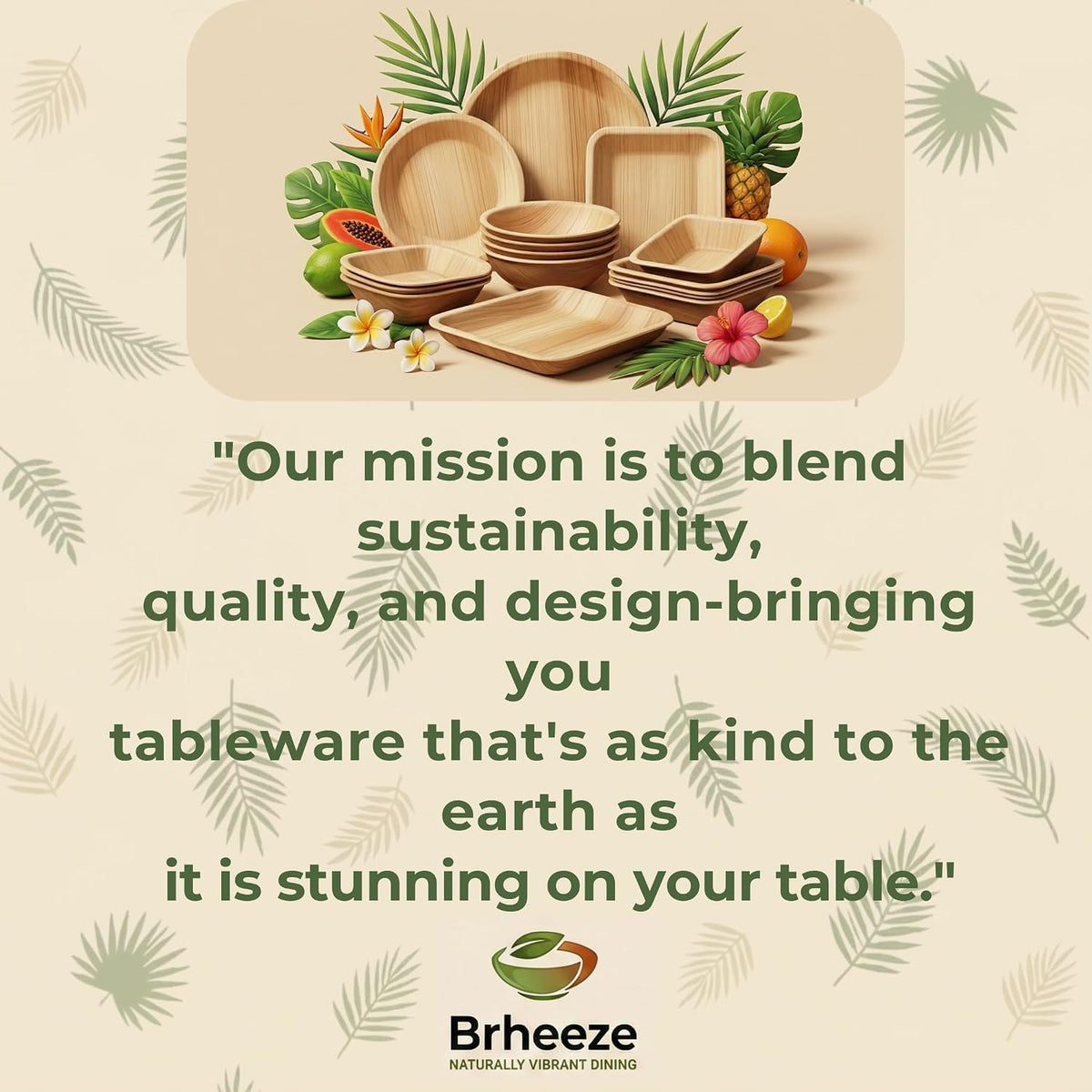 100 Ct (6 Inch) - Eco Friendly, Compostable & Biodegradable – Elegant Bamboo Look Disposable Party Plates are Heavy