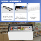 12.9cu Commercial Ice Cream Display Freezer- 6 Wire Baskets