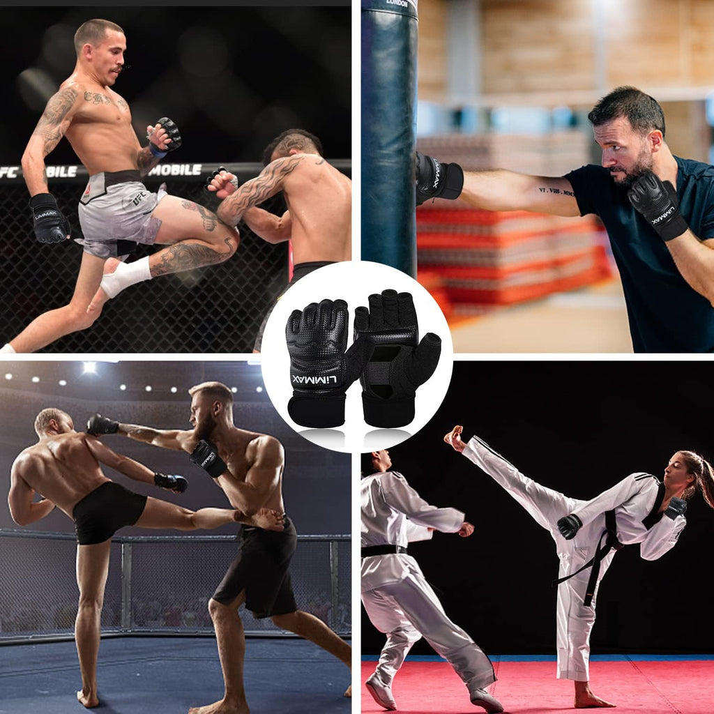 Kickboxing Sparring Gloves TKD Gloves for Men Women Half Finger Boxing Gloves Fighting Gloves Boxing Gloves for
