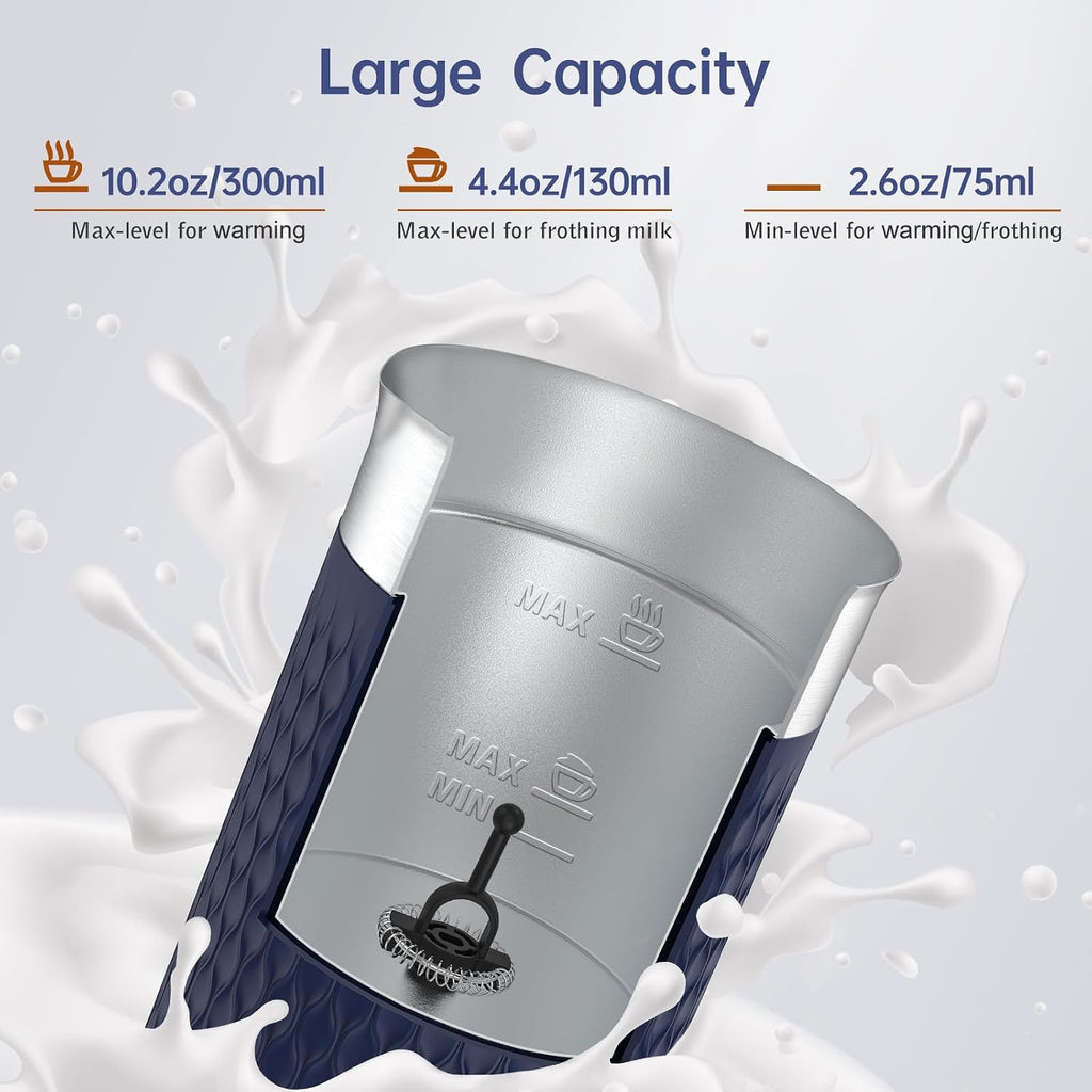 Milk Frother, 4-in-1 Electric Milk Steamer, Automatic Warm and Cold Foam Maker and Milk Warmer for Latte