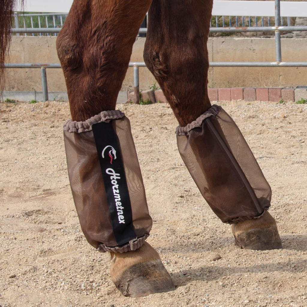 Tear-Resistant Fine Mesh Horse Fly Boots Breathable Fly Boots with Thickened Webbing Hook and Loop Lightweight Summer