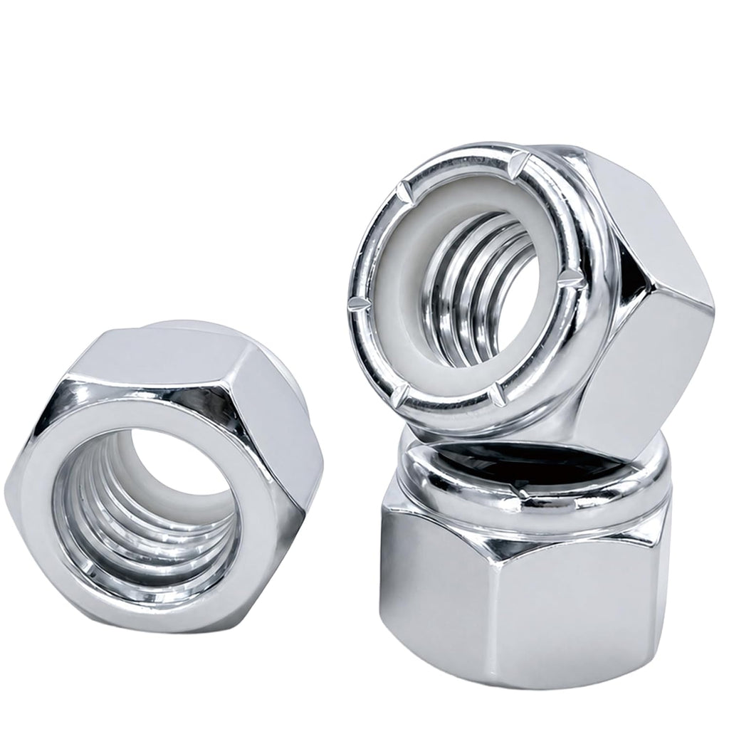 5/16"-18 Lock Nuts, Galvanized Carbon Steel Nylon Insert Locknuts,Standard Inch Thread Nylock Nuts 80 Pack