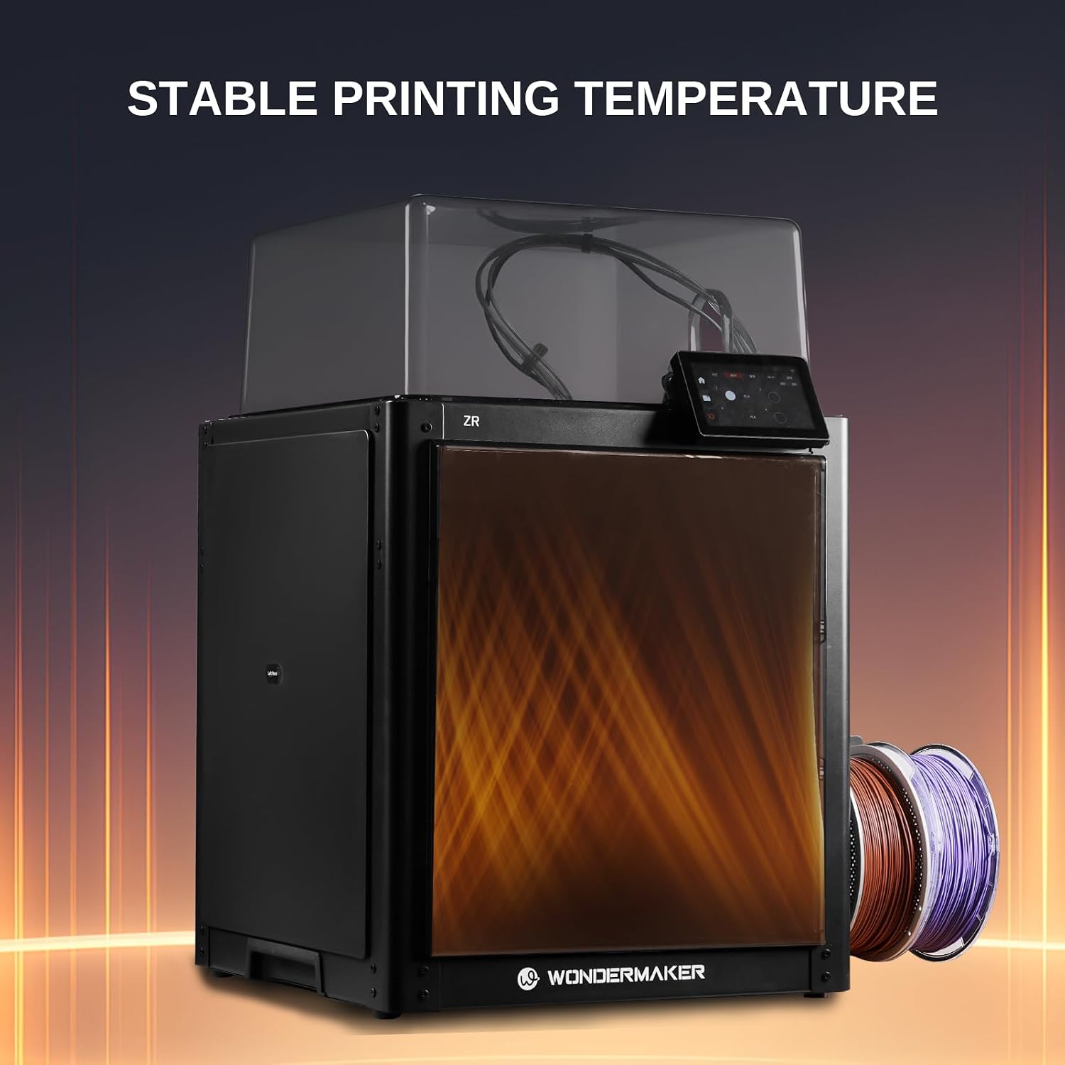 x WonderMaker ZR 3D Printer Enclosure Kit, Safer, Quieter Cover with Built-in Air Filtration, Stable Temperature for