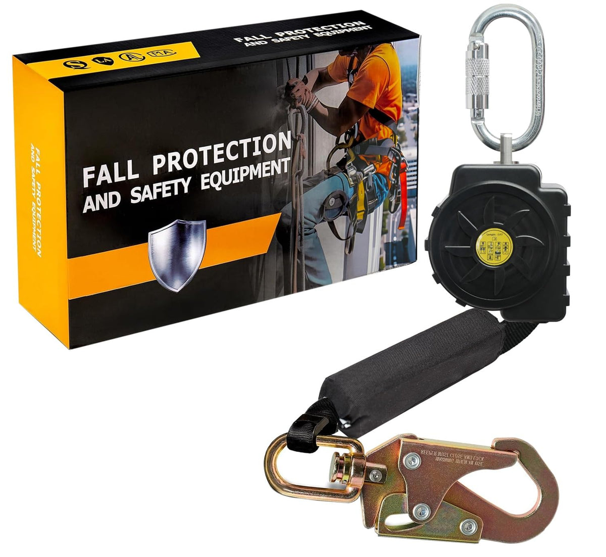 6FT Fall Protection Retractable Lanyard - Heavy Duty SRL Fall Arrest System