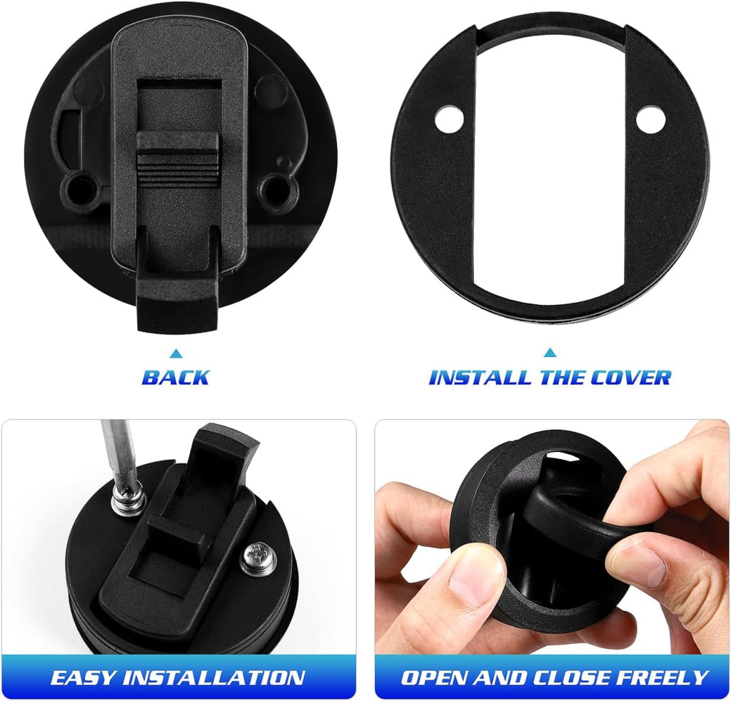 WINOMO Marine Flush Mount Latch - 2" Black UV Stabilized Slam Latch Flush Mount Handle Ring for Boat Hatches, RV Campers