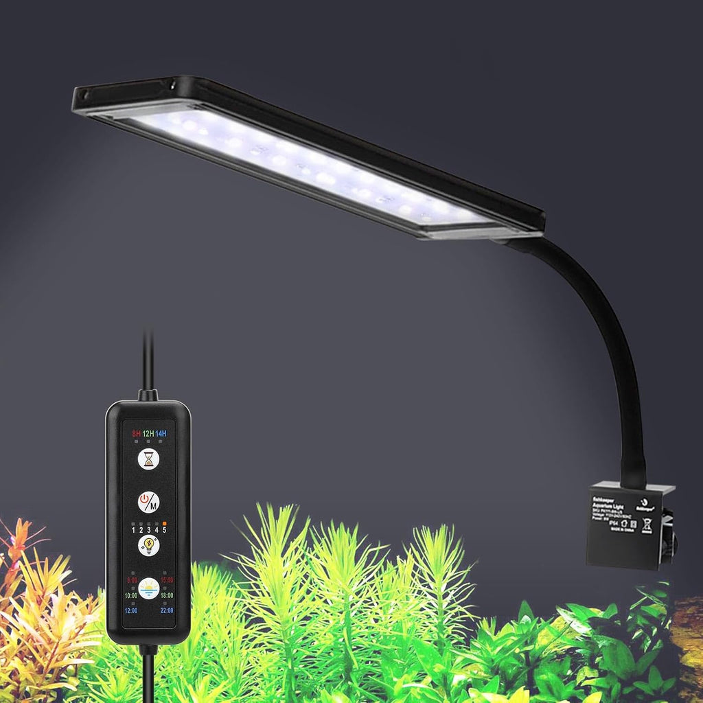 Clip On Aquarium Light, 24/7 Mode Fish Tank Light with Timer